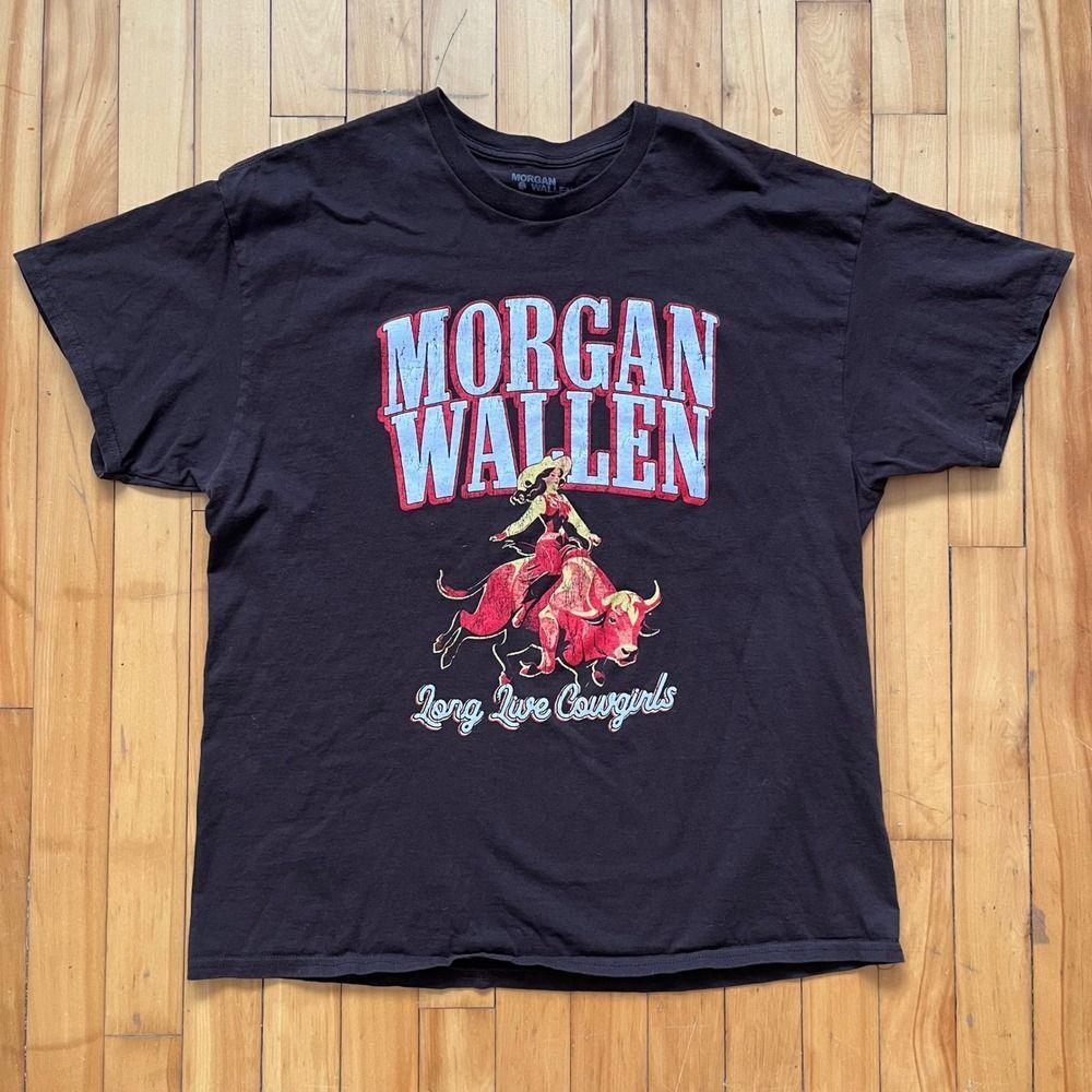 Morgan Wallen Long Live Cowgirls Graphic T Shirt Brown Cotton Mens XL
